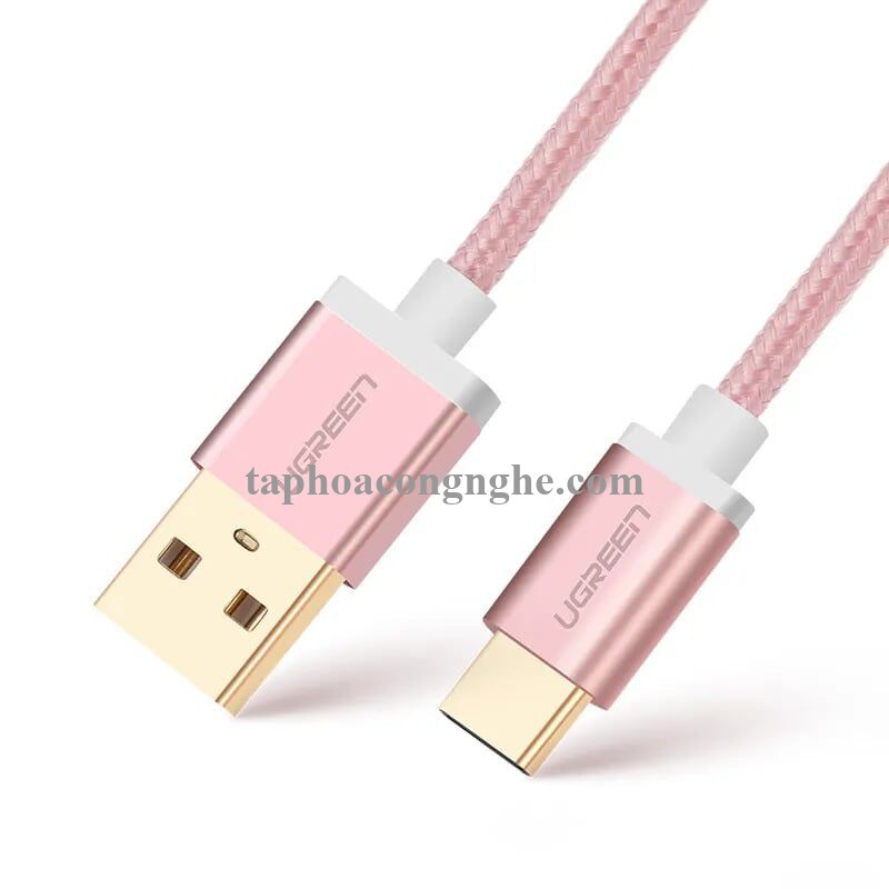 Ugreen 40988 0.5M 3A màu Đen Cáp USB TypeC sang USB 2.0 Hỗ trợ sạc nhanh US174 30040988